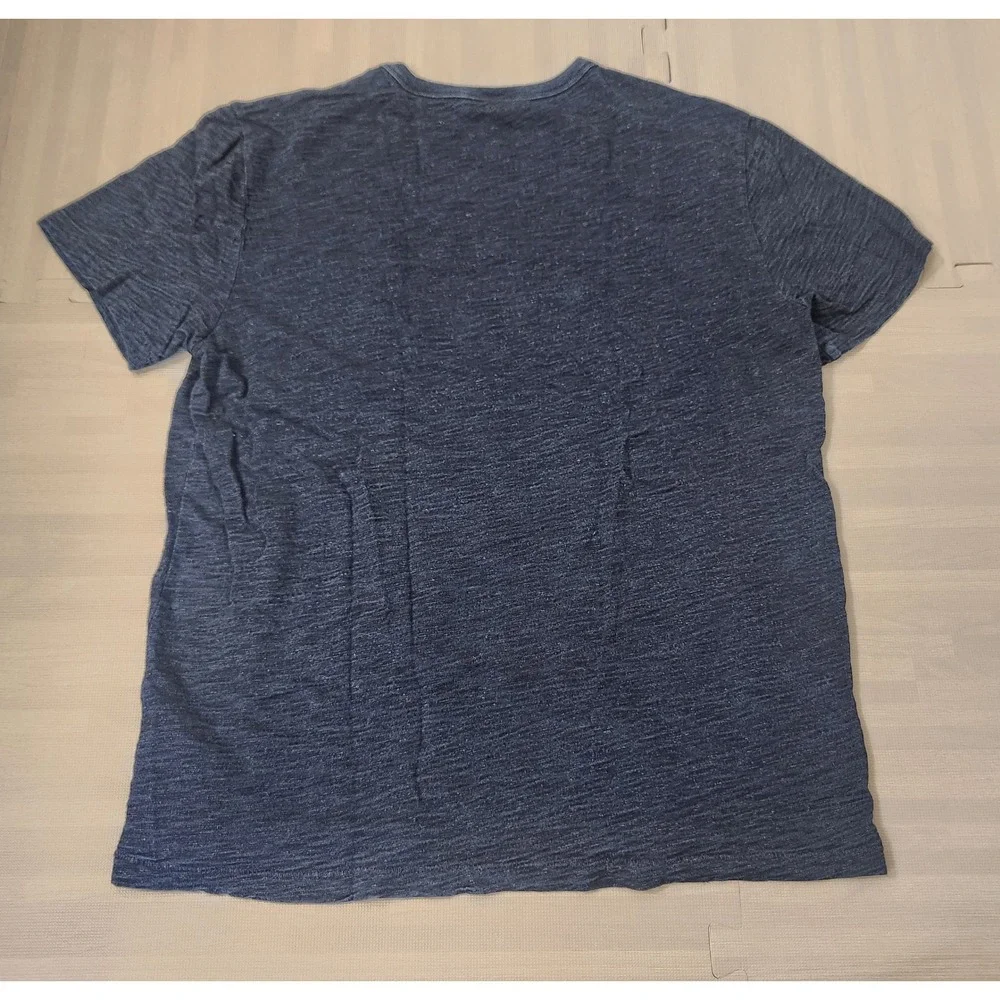 J Crew Indigo Knit Goods Slub Cotton Pocket T-Shirt Mens Large Navy Blue